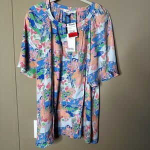 NWT Rose & Olive Multicolor Floral Top
